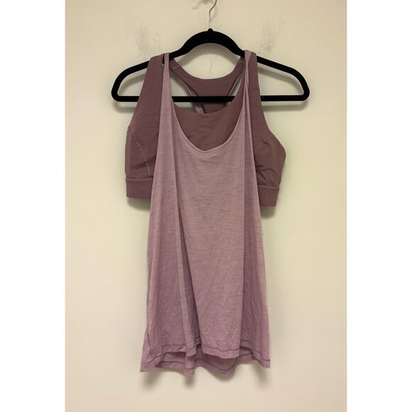Lululemon Twist & Toil Tank Heathered Rose Blush / Figue Size 12 - Picture 4 of 8